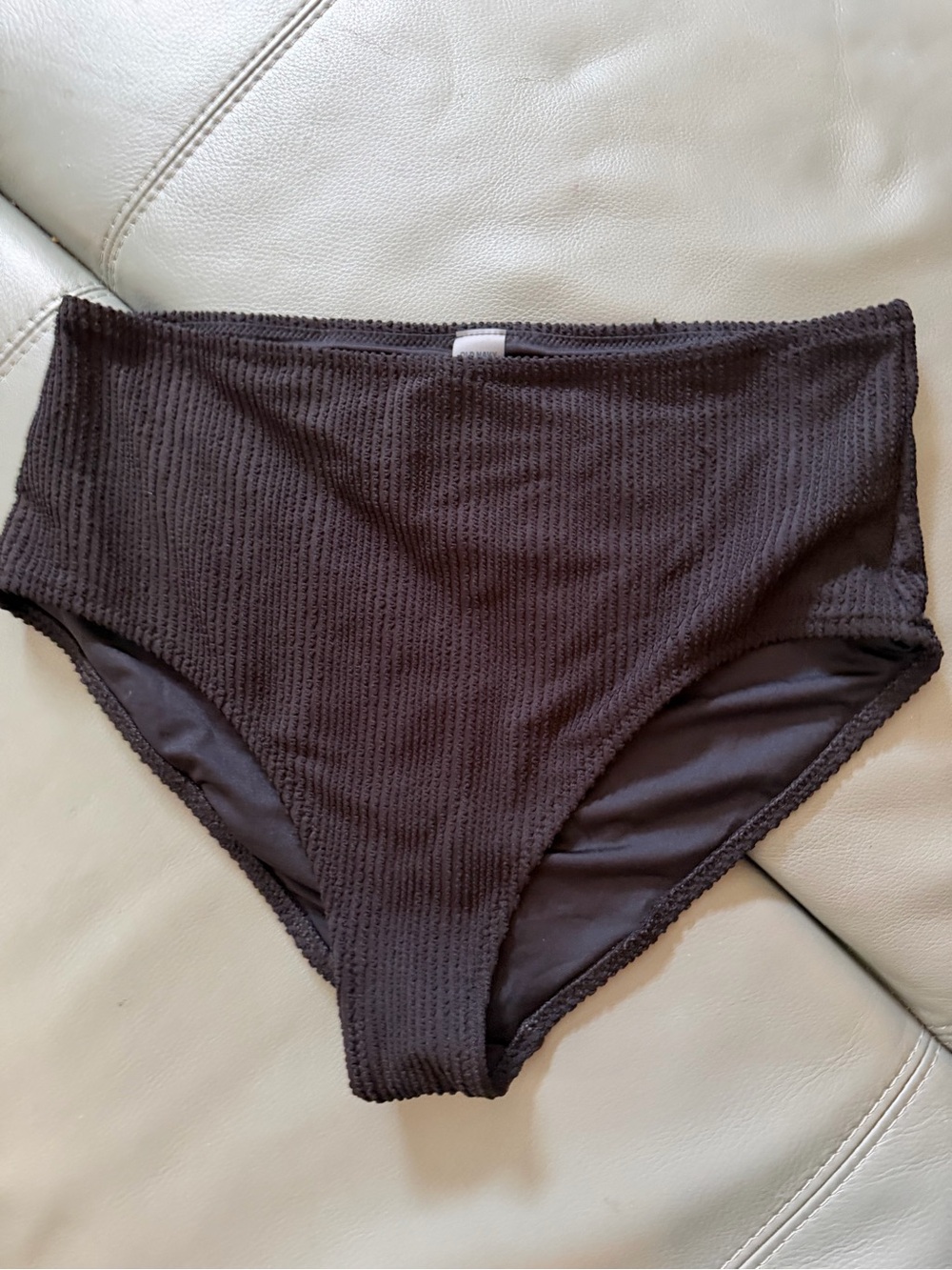 Old Navy Black Ribbed High-Rise Bikini Bottoms